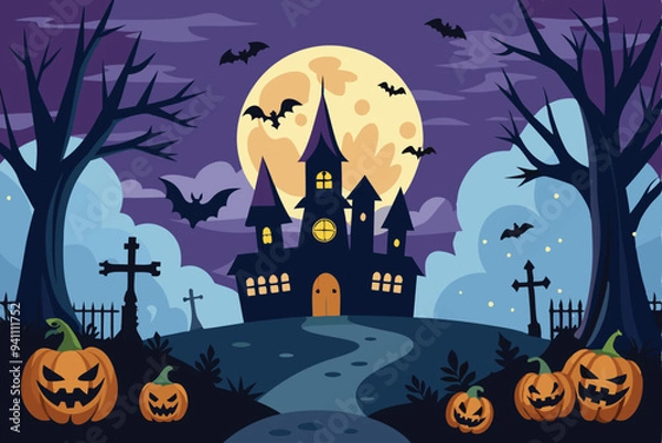 Fototapeta Halloween banner background, Halloween vector background