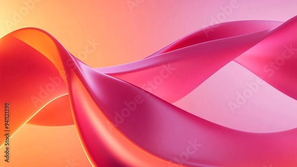 Fototapeta Modern Pink Abstract with Smooth Curves