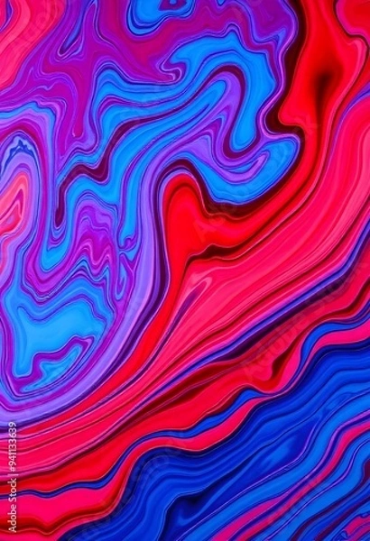 Fototapeta Abstract thermal energy art in red and blue