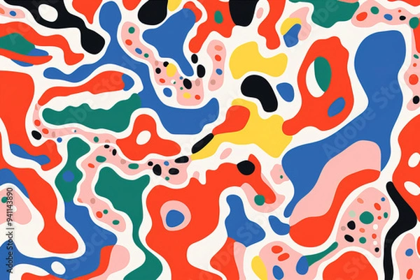 Fototapeta Abstract Colorful Shapes Pattern | Digital Art Background