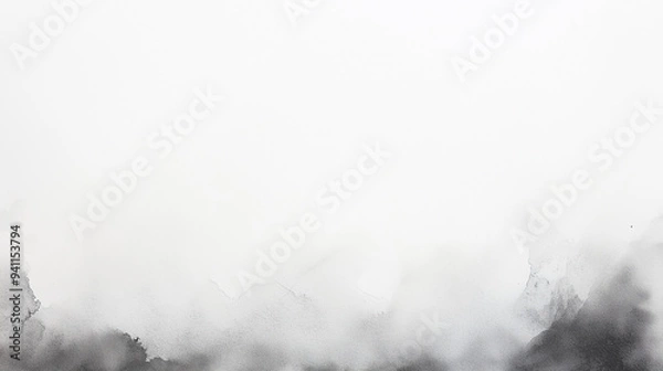 Fototapeta Abstract horizontal watercolor background. Black and white colored empty space background illustration for ppt slides