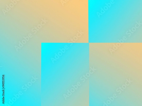 Obraz Blue orange yellow abstract background with gradient geometric squares pattern 