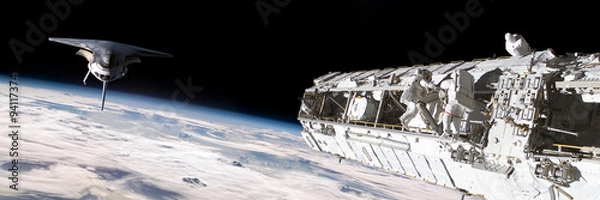 Fototapeta Station Work No.25p - Elements of this image furnished by NASA.