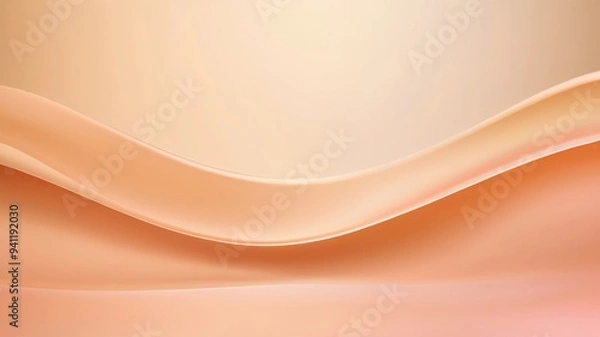Fototapeta Gradient blend of peach and soft apricot with a warm golden glow, defocused into a gentle blur, providing a soft and inviting background for beauty products. Made with generative AI technology