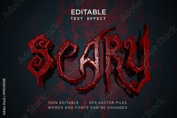 Obraz scary halloween editable text effect