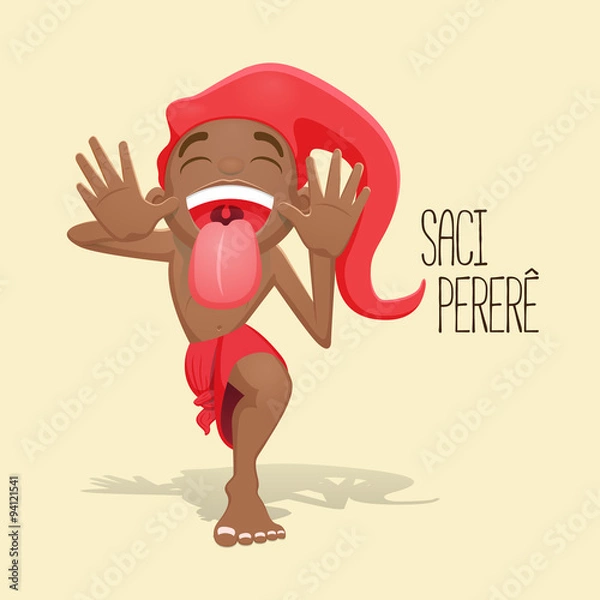 Fototapeta Saci Perere, one-legged rowdy boy. A legend of the brazilian folklore.