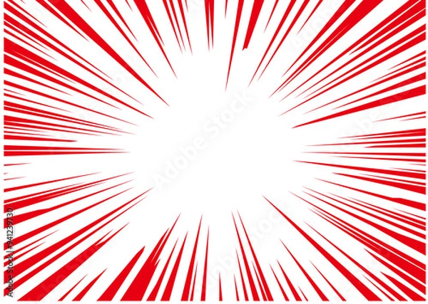 Obraz 漫画集中線赤
