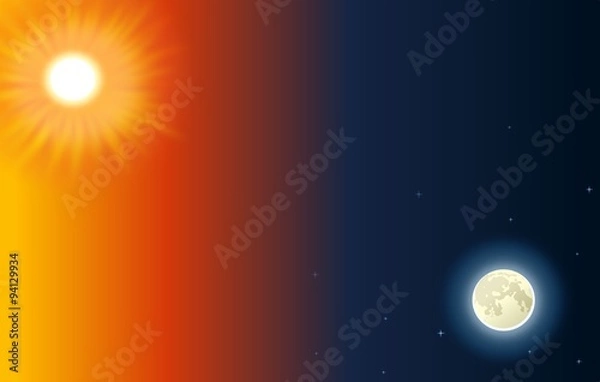 Obraz Moon and Sun abstract background