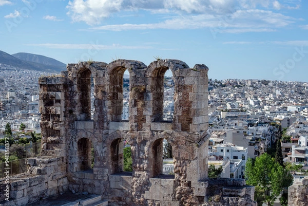 Fototapeta Odeon of Herodes Atticus amphitheater on the Acropolis in Athens, Greece.