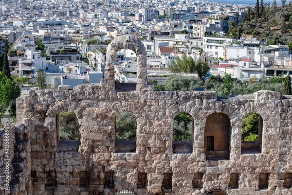 Fototapeta Odeon of Herodes Atticus amphitheater on the Acropolis in Athens, Greece.