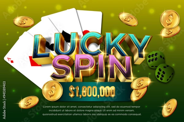 Fototapeta lucky spin editable text effect