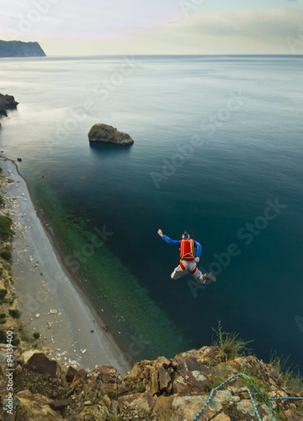 Obraz base-jumper jumps from the cliff 