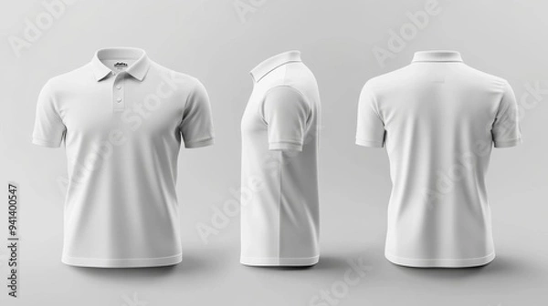 Obraz Plain White Polo Shirt on Display Generative AI
