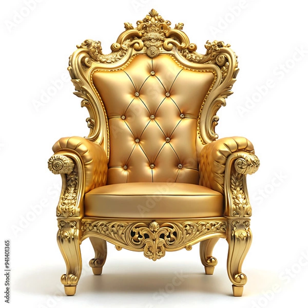Obraz golden throne on white background