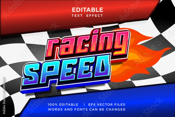 Fototapeta racing speed editable text effect