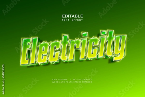 Fototapeta electricity editable text effect