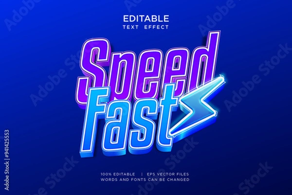 Fototapeta lightning bolt editable text effect
