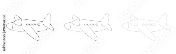 Fototapeta airbus , activity page, three different dot thicknesses variations, vector set