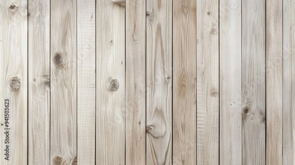 Fototapeta Light-colored wooden planks with subtle grain patterns and a smooth finish, providing a clean and modern background