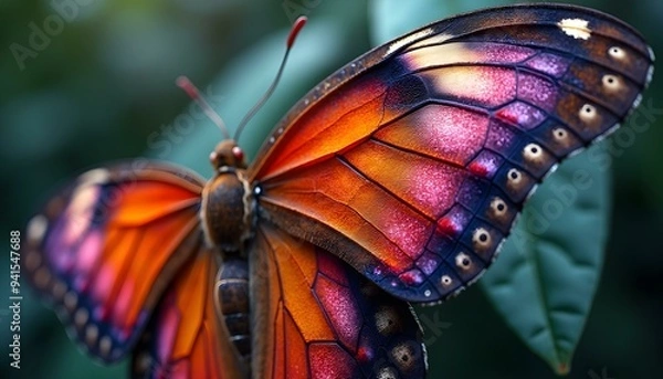 Obraz butterfly on a leaf