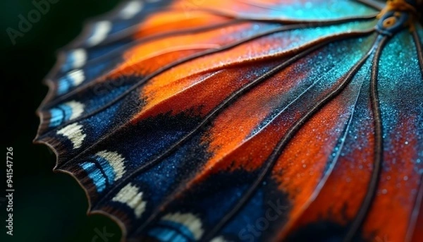 Obraz Butterfly Wing Close-Up: Capturing Fine Scales and Unique Patterns