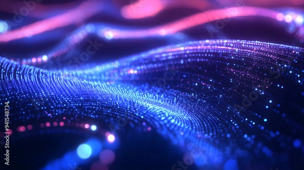 Fototapeta Subtle Blue-Pink Blur with Overlapping Circular Shapes