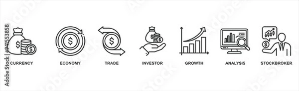 Obraz Forex banner web icon vector illustration concept with icon