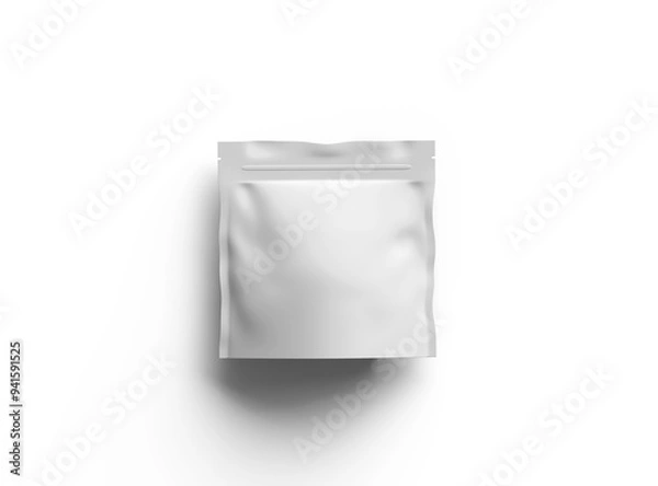 Obraz Rendered image for a square glossy sealed doypack on transparent background