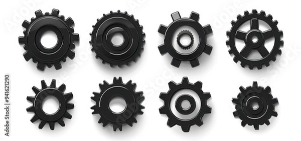 Obraz Collection of Black Gears