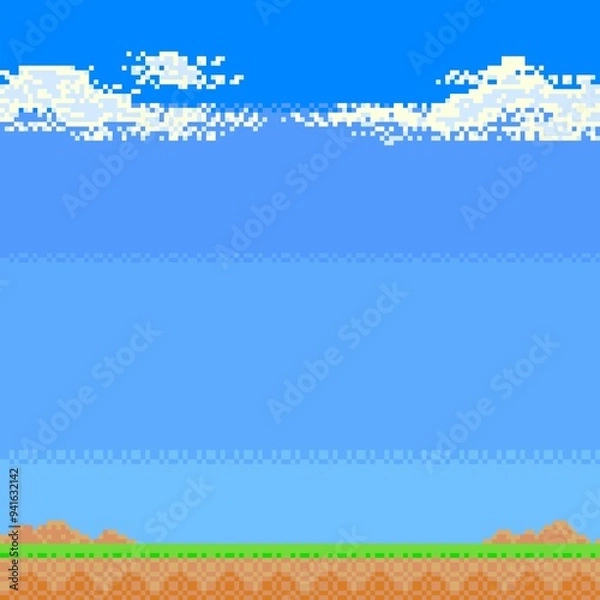 Obraz Pixel art, Game background, pattern 