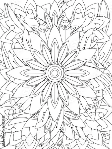 Obraz Flowers Coloring Book Pages Flowers Patterns