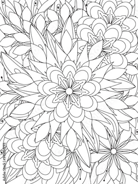 Fototapeta Flowers Coloring Book Pages Flowers Patterns