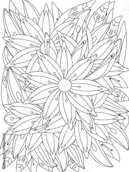 Obraz Flowers Coloring Book Pages Flowers Patterns
