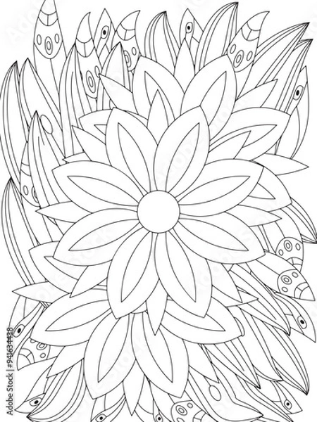 Obraz Flowers Coloring Book Pages Flowers Patterns