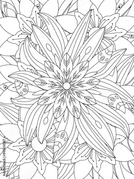 Obraz Flowers Coloring Book Pages Flowers Patterns