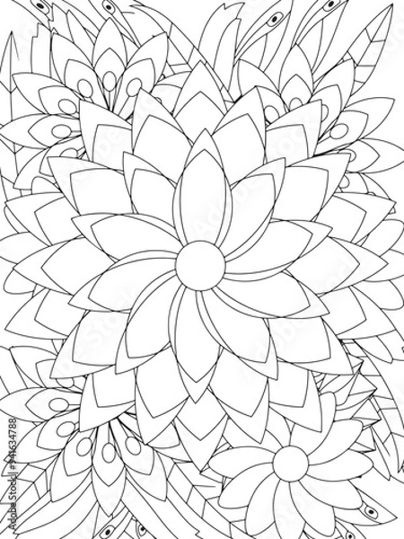 Obraz Flowers Coloring Book Pages Flowers Patterns