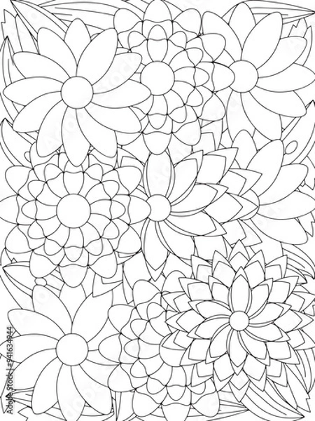 Obraz Flowers Coloring Book Pages Flowers Patterns