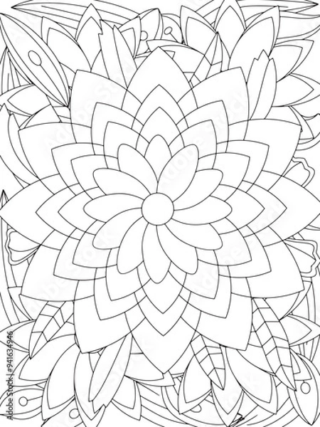 Obraz Flowers Coloring Book Pages Flowers Patterns