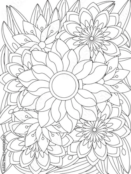 Obraz Flowers Coloring Book Pages Flowers Patterns