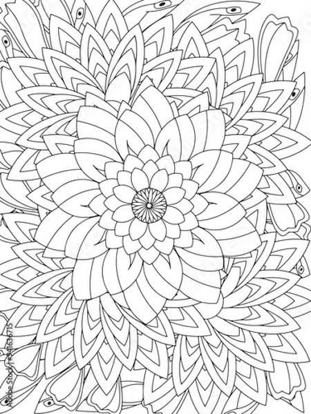 Obraz Flowers Coloring Book Pages Flowers Patterns