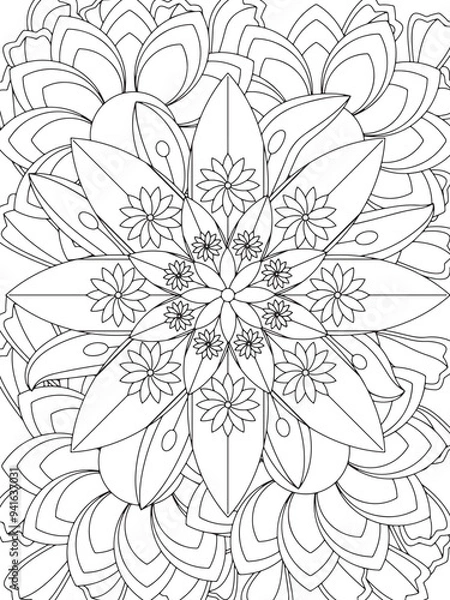 Obraz Flowers Coloring Book Pages Flowers Patterns