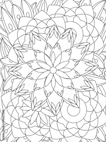 Obraz Flowers Coloring Book Pages Flowers Patterns