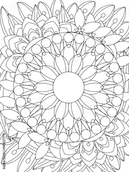 Obraz Flowers Coloring Book Pages Flowers Patterns