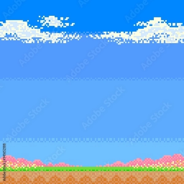 Obraz Pixel art, Game background wallpaper 