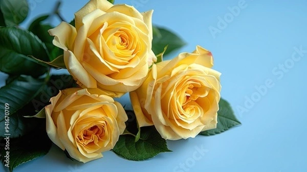 Fototapeta Yellow peonies roses on white background with copy space abstract natural floral frame layout with text space romantic feminine composition wedding invitation concept.
