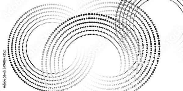 Obraz Dotted gradient circle. Halftone effect circular dotted frame. Progress round loader. Half tone circle. Vector illustration isolated on the white background.