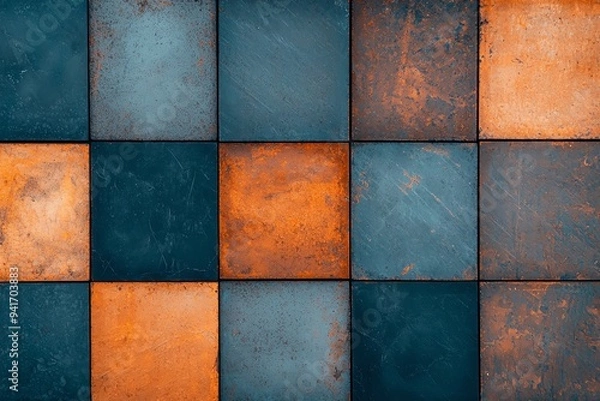 Fototapeta Capture an aerial view of a solar farm at sunrise, emphasizing the geometric patterns of the panels glistening in the morning light