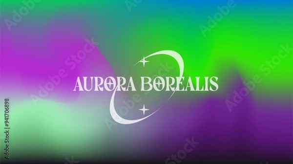 Fototapeta Abstract blurred background in The Northern Lights or Aurora Borealis colors.