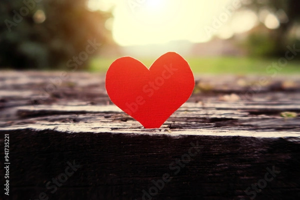 Fototapeta Red Heart Shape closeup
