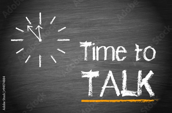 Fototapeta Time to talk - Clock with text